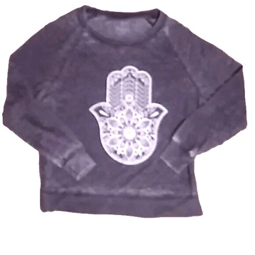 Miken Flow Gray Burnout Hamsa Sweatshirt - Picture 5 of 6